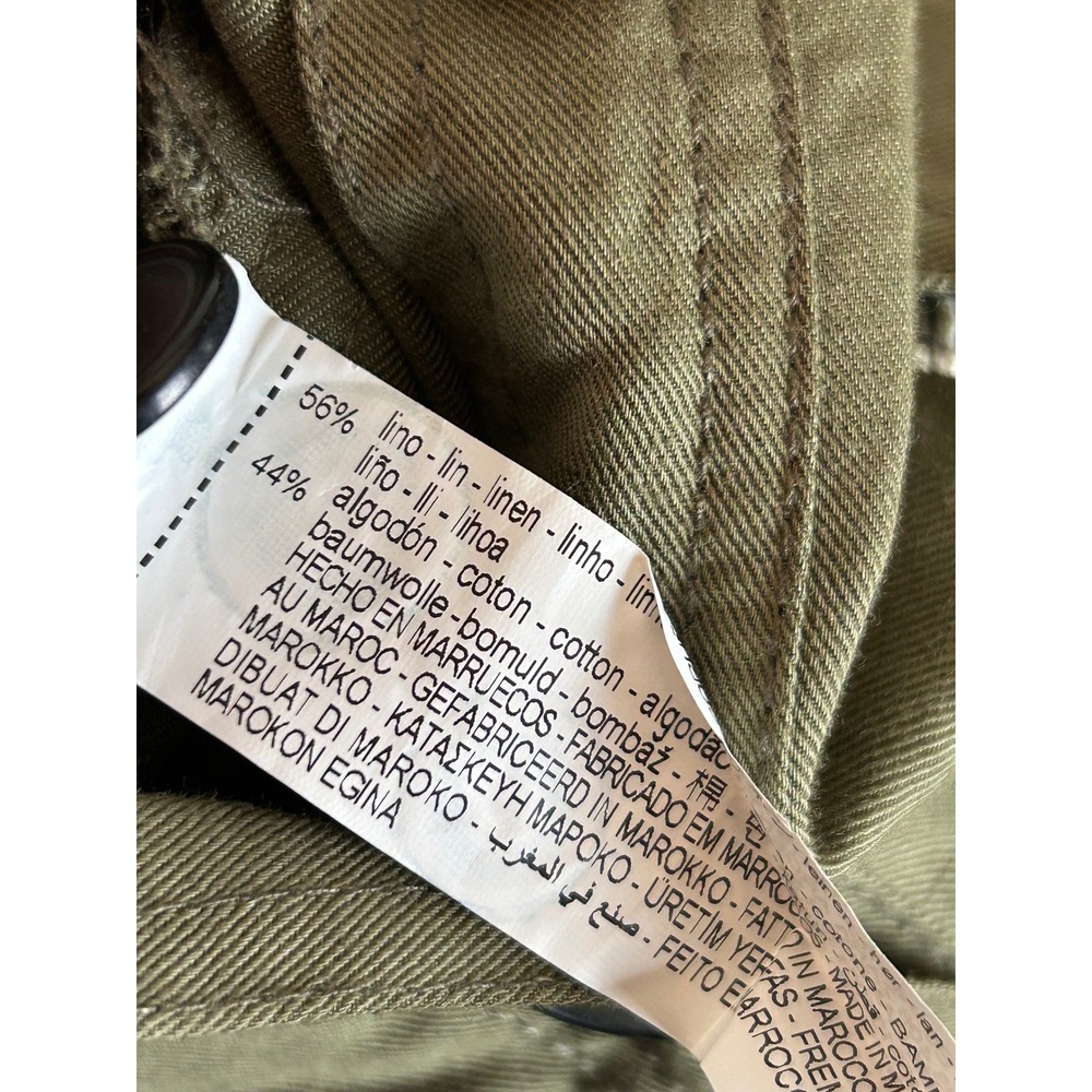 Zara Limited Edition Patchwork Jumpsuit Olive Green Linen Cotton Utility L - Picture 2 of 5